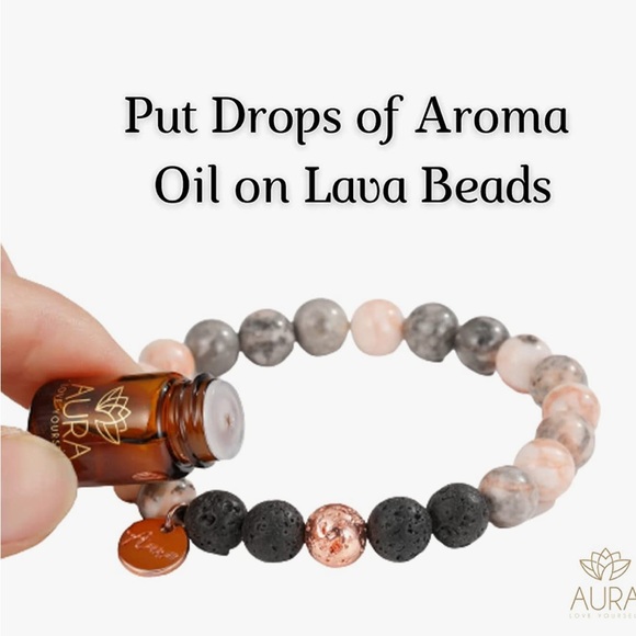 Lava rock bracelets, essential oil diffuser Authentic Lava Beads - Picture 2 of 2